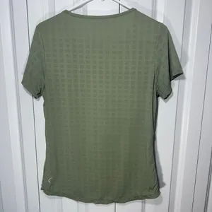 Zyia Active T-Shirt Womens Medium‎ Green Perforated Cooling Short Sleeve Top thumbnail 4