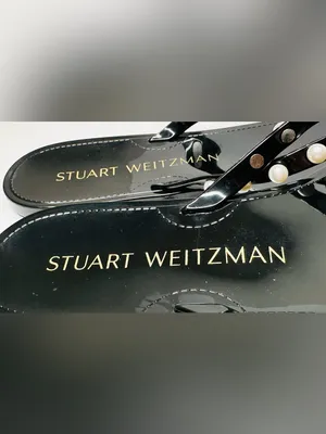 Stuart Weitzman Goldie Black Shiny Jelly Flip Flop Sandal Shoe NWOB thumbnail 11