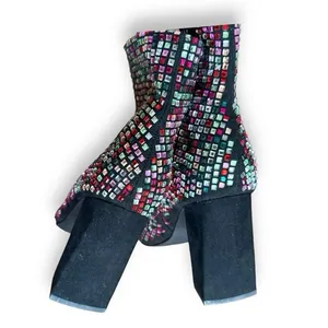 Wild Pair Ingridd multicolored bling dress booties NEW size 7M thumbnail 4