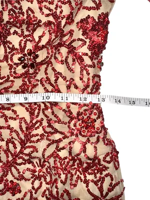 Sherri Hill Red Sequin Rhinestone Long Sleeve Cut-Out Back Mini Dress 6 thumbnail 7