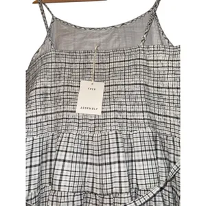New Free Assembly Plaid Midi Dress XXL Picnic Sundress Smocked Clean Girl Preppy thumbnail 6
