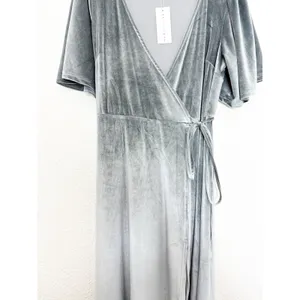 Baltic Born Katelyn Velvet Wrap Maxi Dress Dusty Blue Size XL Wedding Party NWT thumbnail 10