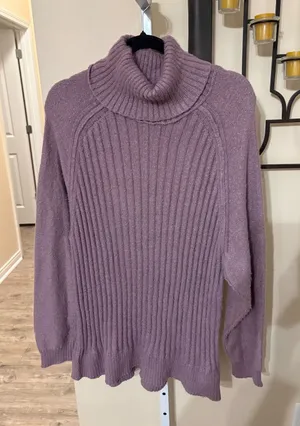 Altar'd State Purple Ribbed Turtleneck Sweater Soft Knit Lavender Women Medium thumbnail 1