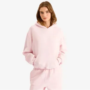 SKIMS NWT COTTON FLEECE CLASSIC PULLOVER HOODIE COLOR BARELY PINK SIZE L (Dep) thumbnail 3
