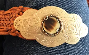 Vintage braided leather hooking belt thumbnail 1