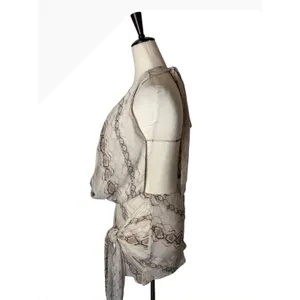 Princess Polly Snakepit Halter Plunge Mini Dress Women 0 Ivory Snake Print Party thumbnail 5