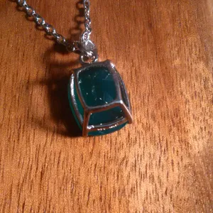 Verde Onyx Sterling Silver Pendant Stainless Steel Necklace thumbnail 5