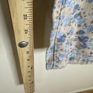 POL everyday edge pants Blue Floral Corduroy Wide Leg Distressed Elastic Waist S thumbnail 8