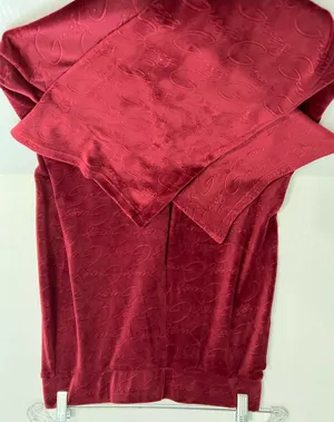 Guess Ladies Velour Red Embossed Pants thumbnail 1