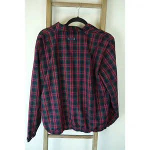 Liz Golf Women's Retro Half Zip Windbreaker Jacket Size Large Plaid Red Green thumbnail 5