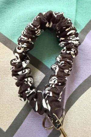 Skull & Crossbones Scrunchie Wristlet Keychain thumbnail 1