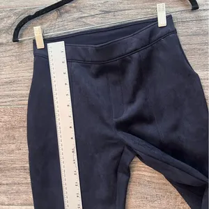SPANX Pants Womens Sz SMALL Faux Suede Flare Bootcut DARK BLUE #78 thumbnail 4