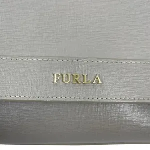 Furla Ginevra Leather Mini Crossbody Bag Sabbia Beige Gray Gold Chain thumbnail 8