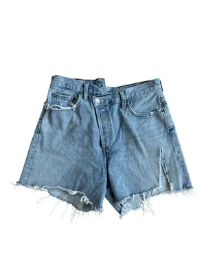 AGOLDE Denim Distressed Asymmetrical Shorts Size 28 thumbnail 11