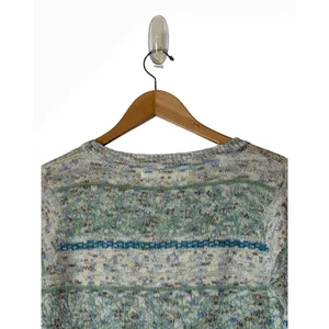 Sparrow Anthropologie Sweater Women Medium Blue Merino Wool Marled Stripe Knit thumbnail 6