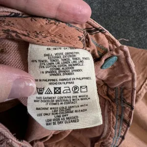 Hei Hei Anthropologie Pink Cargo Pants Wide Leg Frayed Hem Tencel Linen Size 28 thumbnail 4
