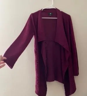S- Iz Byer Light Plum Colored Long Cardigan Coat‎ thumbnail 1