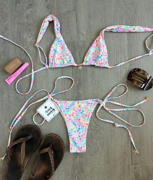 Kulani Kinis Pink Floral Bikini Set thumbnail 1