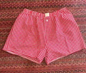 Red Gingham Women's boxer Shorts Size L thumbnail 1