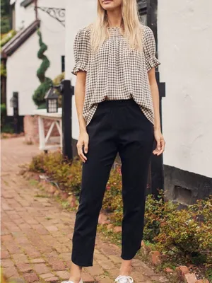 Marine Layer Allison Black Elastic-Waist Pants,Size S,97%Tencel,3%Spandex thumbnail 4