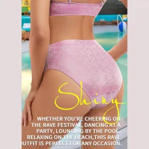 NWT Pink Holographic High Waist Bikini/Dance Bottoms‎ – Large thumbnail 3