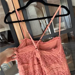Free People Shailee Slip mini Dress Copper Rose embroidered ruffle square neck thumbnail 11