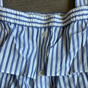 Veronica Beard Blue and White Striped One Piece with Ruffled Overlay thumbnail 3