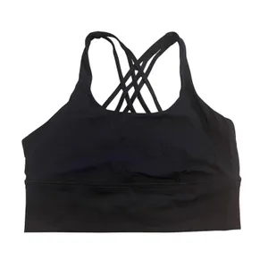 CRZ YOGA Sports Bra Womens XL Black Strappy Back Longline Activewear Crop Top thumbnail 3