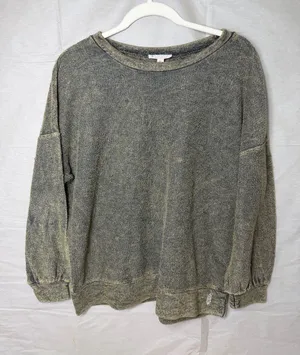 Free people Movement Washed Olive Green Crew Pullover thumbnail 1