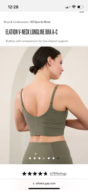 Athleta Elation V-Neck Longline Bra thumbnail 2