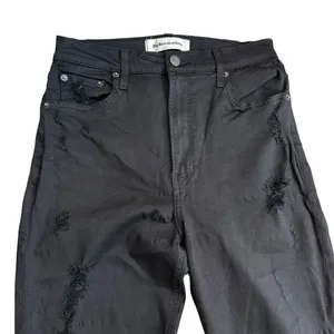 Reformation Size 29 High Rise Frayed Hem Jeans Black Distressed Stretch‎ Grunge thumbnail 5