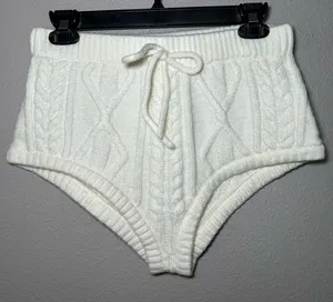 For love & Lemons cream neutral cable knit shorts women’s size medium thumbnail 1