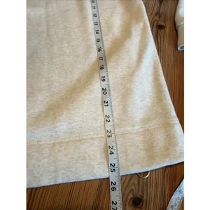 Athleta XS Cozy Karma Side Zip Funnel Neck Sweatshirt Off White‎ Fleece Lined thumbnail 9
