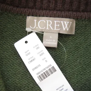 NWT J.Crew Short Barn Jacket in Avocado Brown Vintage Wool Knit Sweater S thumbnail 3