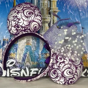 Disney parks filigree Jubilee purple velvet glitter crown feathers Minnie ears thumbnail 2