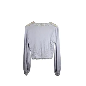 Free People Run With Me Lace Trim Cardigan in Lilac Size M thumbnail 12