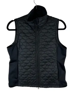 LL Bean PrimaLoft Packaway Vest Womens Small Black‎ Quilted Full Zip Gorpcore thumbnail 1