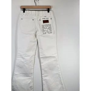 NWT Wrangler x Staud Jeans White The Bikini Denim Flare Low Rise Side Slit 25x32 thumbnail 10