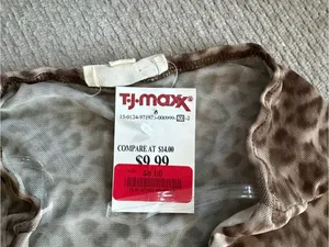See You Monday Leopard Print Sheer Crop Top in Brown and Tan thumbnail 2