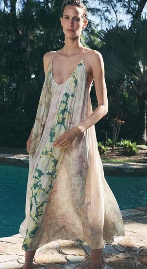 Zara Floral Halter Dress flowy summer casual vacation bohemian thumbnail 20