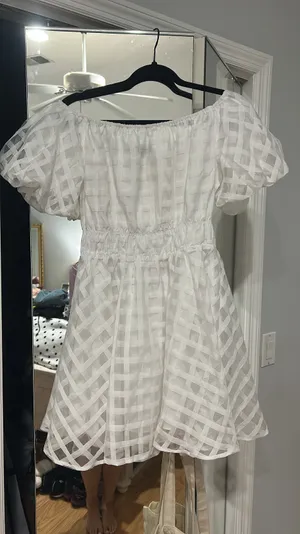 White Puff Sleeve Dress thumbnail 2