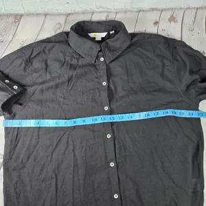 Boden T1208 Black Button Down Long Sleeve Shirt US 6 UK 10 Cotton‎ Viscose Tunic thumbnail 9