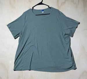 Old Navy Luxe Womens XXL Green Ribbed Short Sleeve Scoop Neck Tunic Top 2X thumbnail 1