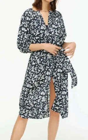 J.Crew Tie-waist tunic dress in little blooms S thumbnail 1