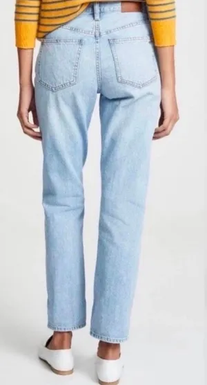 Madewell Perfect Summer Jean High Waisted Light Wash Straight Leg Jeans thumbnail 1