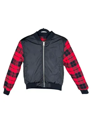 Y2K: UNIF 𖤐 Plaid Reversible Baddie Bomber Jacket 𖤐 Red Buffalo Plaid Black 𖤐 S thumbnail 9
