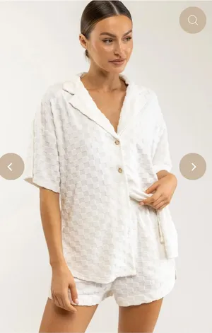 Rhythm Jacquard Terry Shirt - Off White thumbnail 1