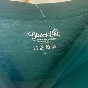 Blessed Girl Womens‎ Long Sleeve T Shirt Happy Birthday Jesus Green Size L thumbnail 3