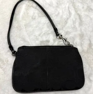 Coach Black Signature Canvas Wristlet thumbnail 1