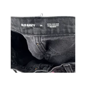 Old Navy Extra High Rise Wide Leg Jeans Faded Black 14 Grunge Indie Baggy 90s thumbnail 5